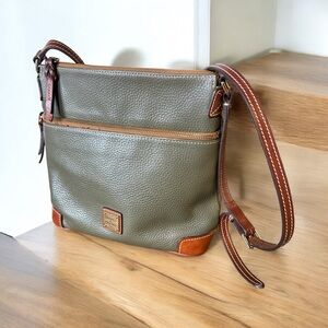 Dooney & Bourke Olive Green Crossbody Bag, 100% Pebble Leather